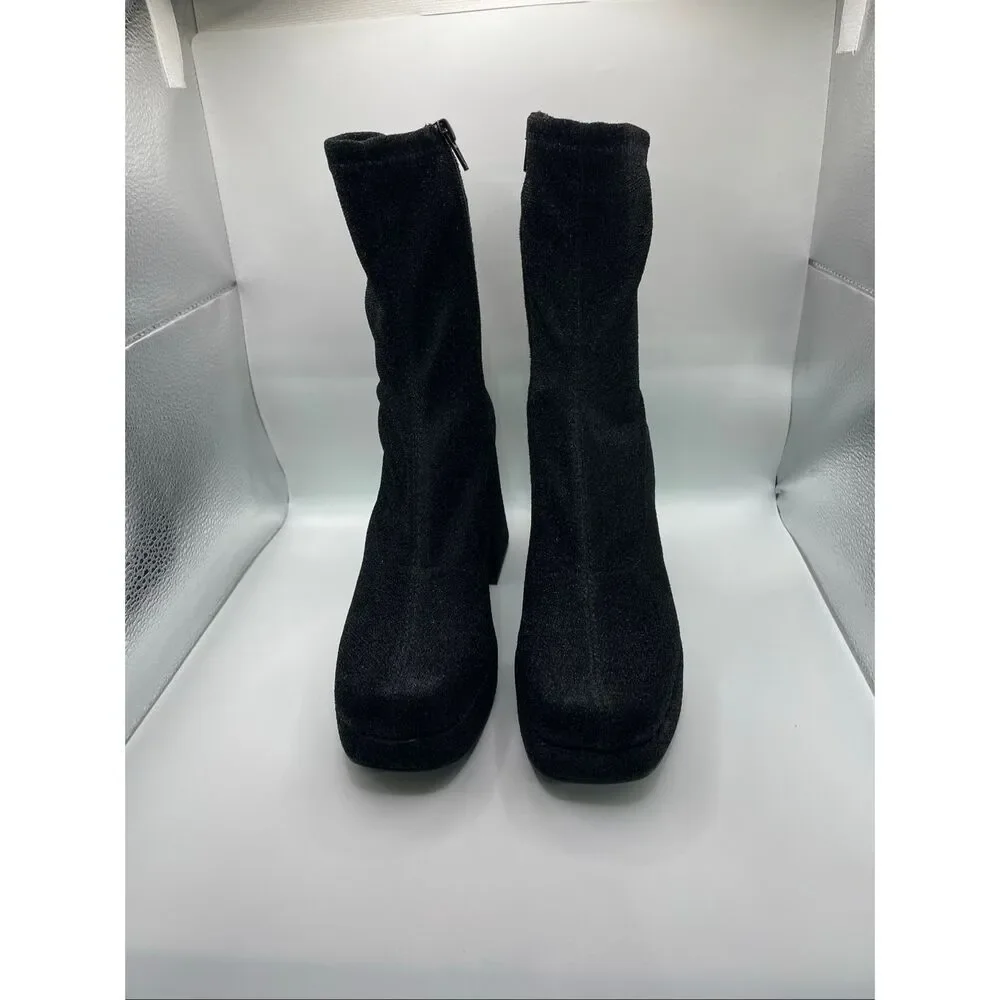Abound Steffie Platform Bootie Black Glitter 8